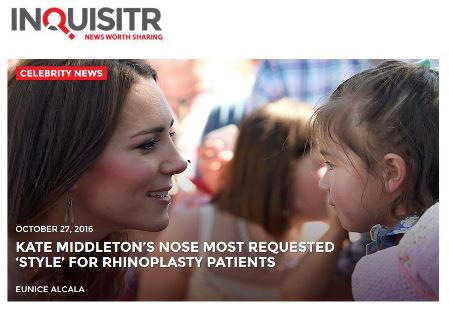 Inquisitor - Kate Middleton's nose most requested 'Style' for rhinoplasty patients