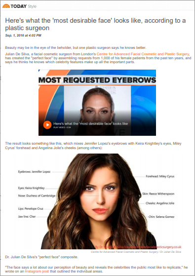 Today - Here's what the 'most desirable face' looks like, according to a plastic surgeon