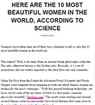 COSMOPOLITAN: 10 most beautiful women in the world, according to research by Dr Julian De Silva