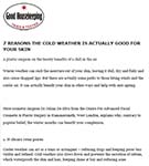 GOOD HOUSEKEEPING: How cold weather can benefit your skin – by Dr Julian De Silva.