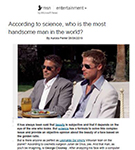 MSN: According to science, who is the most handsome man in the world?