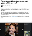 YAHOO: 10 most common nose types – what one are you? Research by Dr Julian De Silva