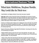 International Business Times: Dr De Silva featured in International Business Times’ article 'What Kate Middleton, Meghan Markle May Look Like In Their 60s'