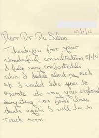 Patient Testimonials: Thank You | patient 42